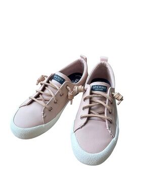 Sperry Women’s Crest Vibe Rose Dust Lace-Up Sneakers with White Sole Size 6